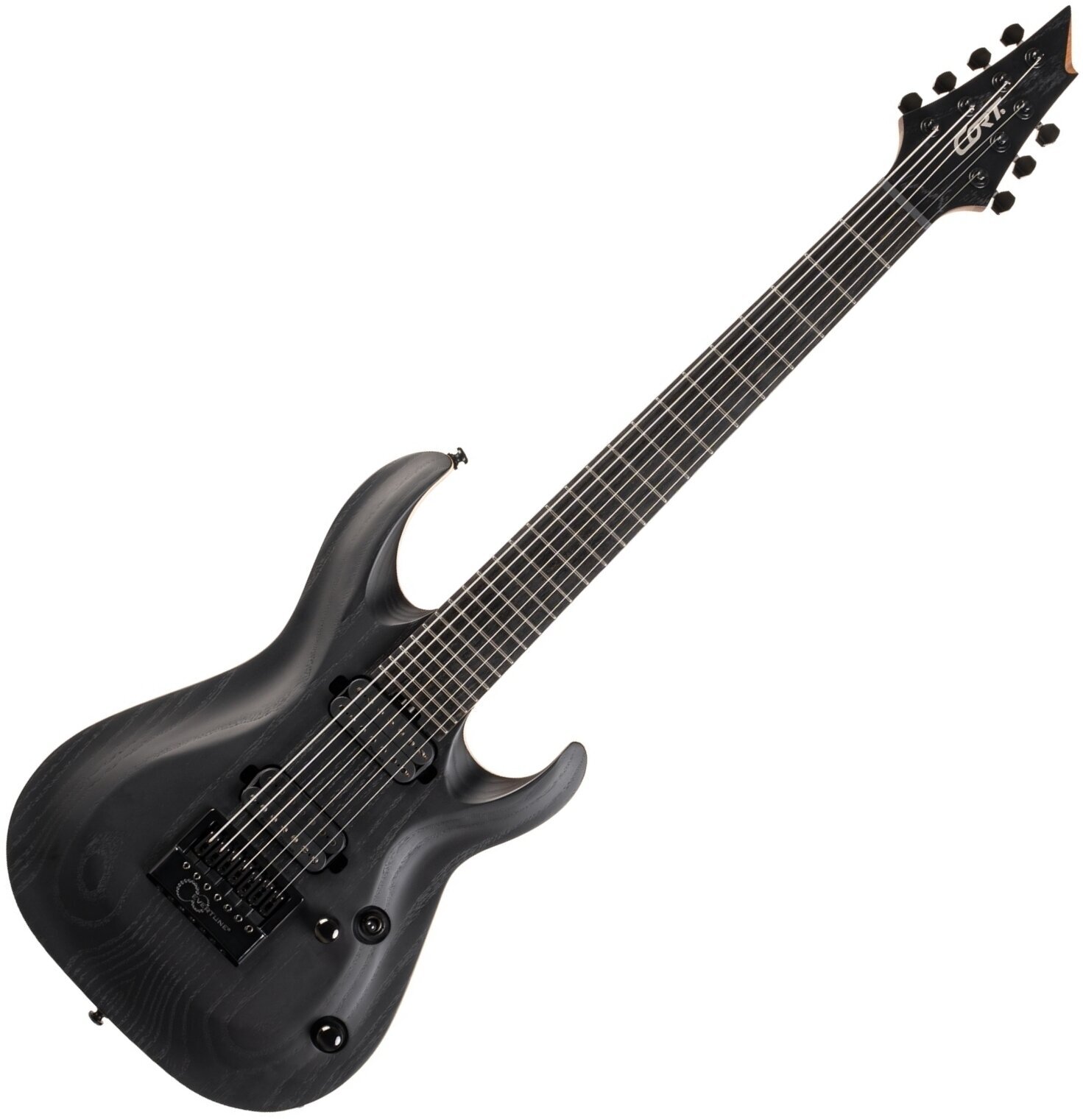 7-string Electric Guitar Cort KX707 Evertune Open Pore Black