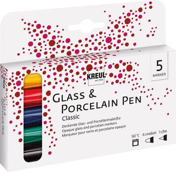 Боя за стъкло Kreul Glass & Porcelain Pen Classic Set - 1