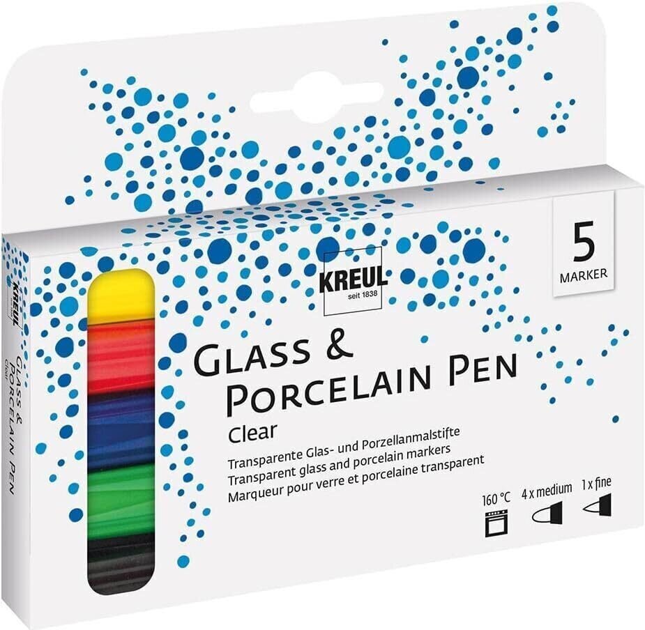 Glasfarbe Kreul Glass & Porcelain Pen Clear Set