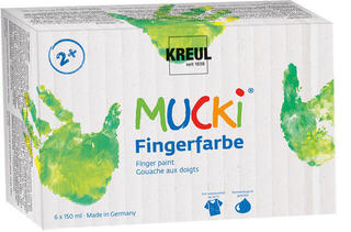 Prstová barva Kreul Mucki Sada prstových barev 6 x 150 ml