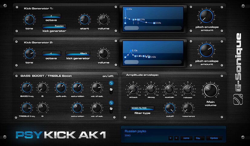 Logiciel de studio Plugins d'effets G-Sonique PsyKick AK1 (Produit numérique)