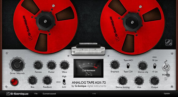 Studio software plug-in effect G-Sonique Analog Tape ASX-72 (Digitaal product) - 1