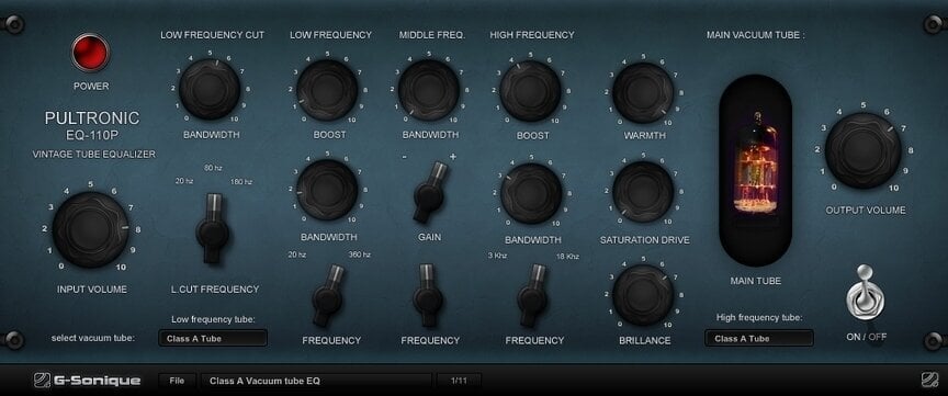 Studio software plug-in effect G-Sonique Pultronic EQ-110P (Digitaal product)