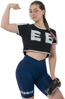 Majica za fitnes Nebbia Oversized Crop Top Game On Black S Majica za fitnes - 1