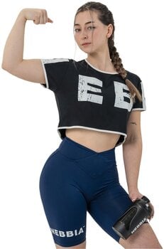 Fitness koszulka Nebbia Oversized Crop Top Game On Black L Fitness koszulka - 1