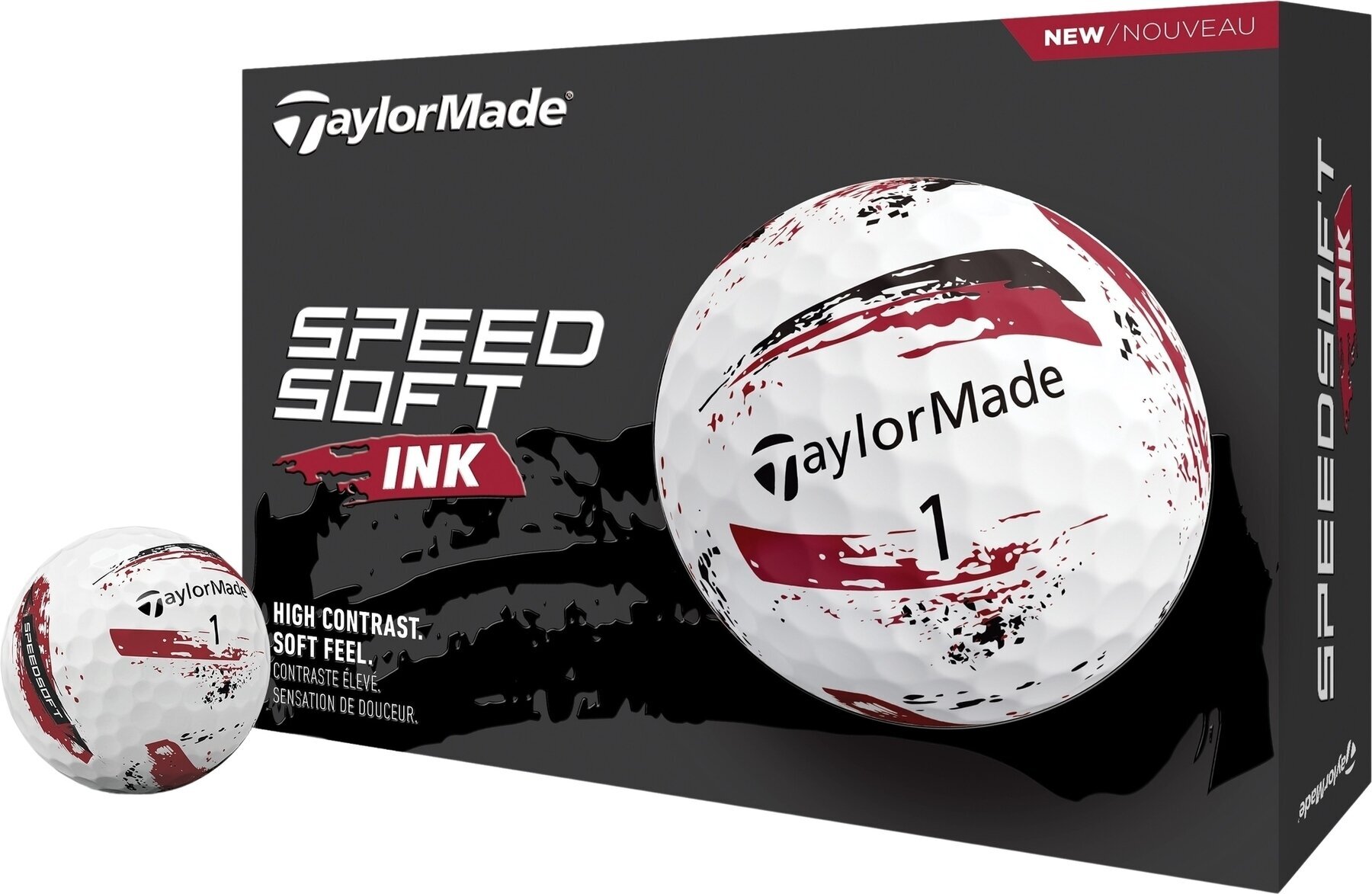Golfball TaylorMade Speed Soft Golf Balls Ink Red