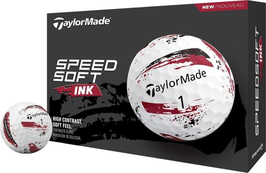 Golfový míček TaylorMade Speed Soft Golf Balls Ink Red - 1