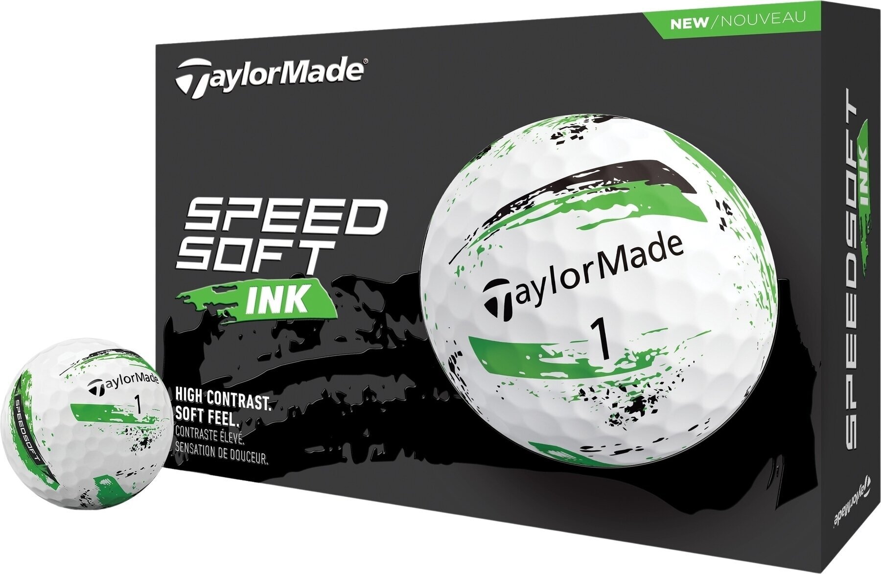 Нова топка за голф TaylorMade Speed Soft Golf Balls Ink Green