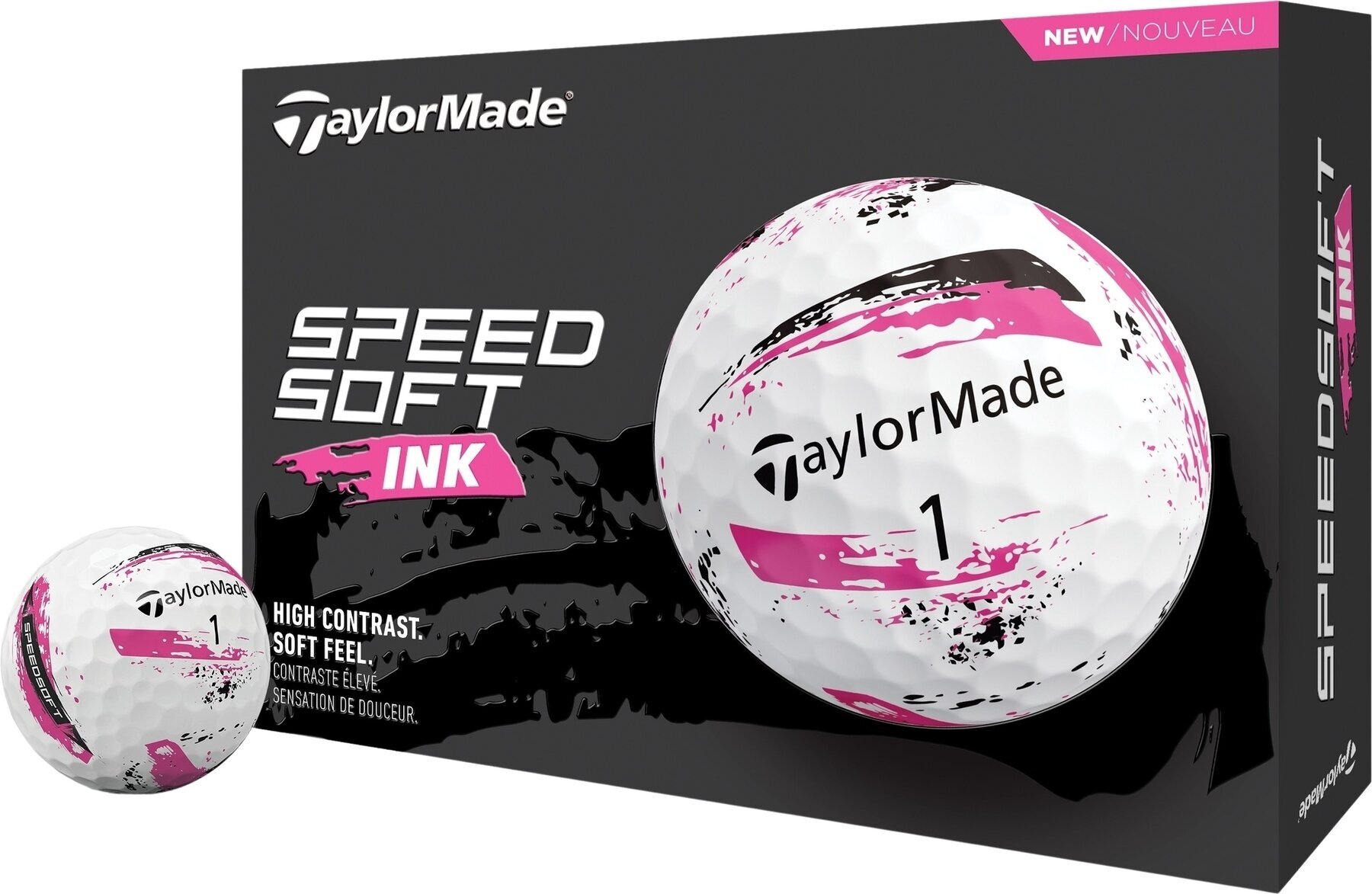 Golfový míček TaylorMade Speed Soft Golf Balls Ink Pink