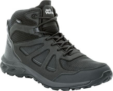 Mens Outdoor Shoes Jack Wolfskin Woodland 2 Texapore Mid M Black 41 Mens Outdoor Shoes - 1