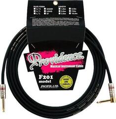 Инструментален кабел Providence F201 Platinium Rock 3 m Директен - Ъглов Инструментален кабел