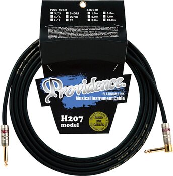 Инструментален кабел Providence H207 Platinium Standard Черeн 5 m Директен - Ъглов - 1