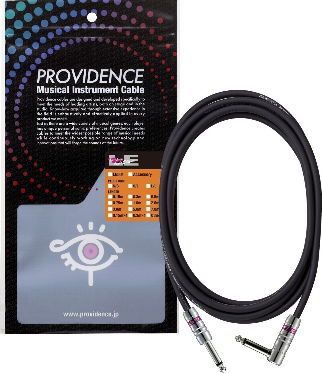 Cable de instrumento Providence Le501 Lite Edition Standard Negro 3 m Recto - Acodado Cable de instrumento