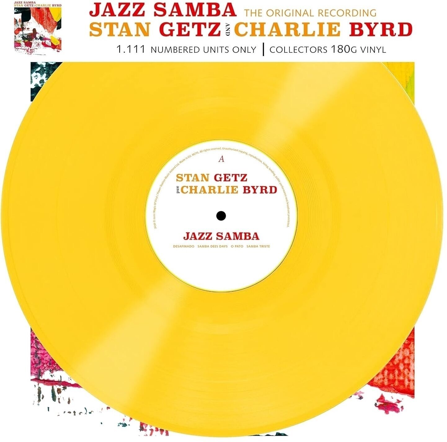 Disco de vinilo Stan Getz & Charlie Byrd - Jazz Samba (Limited Edition) (Numbered) (Reissue) (Yellow Coloured) (LP)