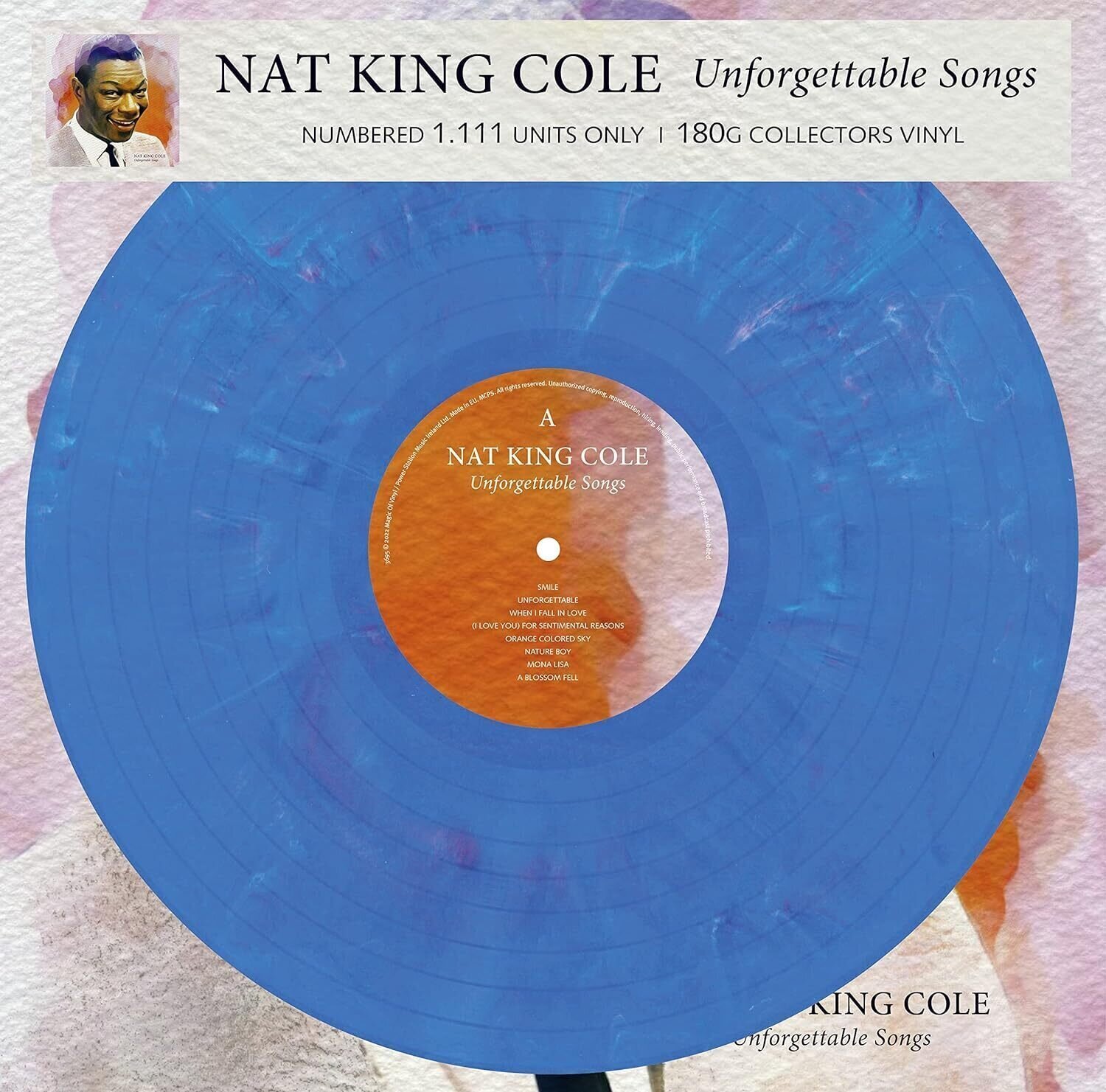 Płyta winylowa Nat King Cole - Unforgettable Songs (Limited Edition) (Numbered) (Blue Marbled Coloured) (LP)