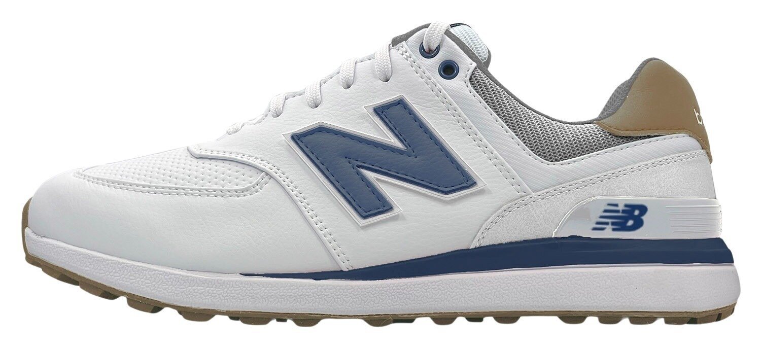 Heren golfschoenen New Balance 574 Greens Mens Golf Shoes White/Navy 40,5