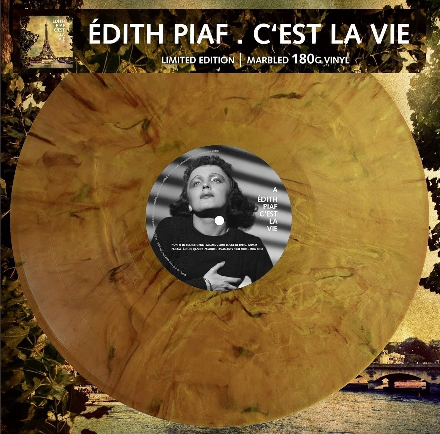 Disco de vinil Edith Piaf - C'est La Vie (Limited Edition) (Numbered) (Gold Marbled Coloured) (LP)