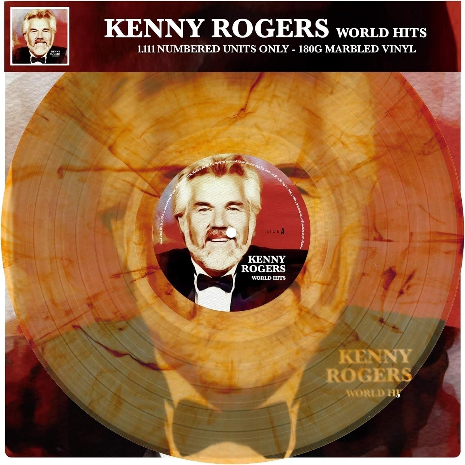 Vinyl Record Kenny Rogers - World Hits (Limited Edition) (Numbered) (Marbled Coloured) (LP)