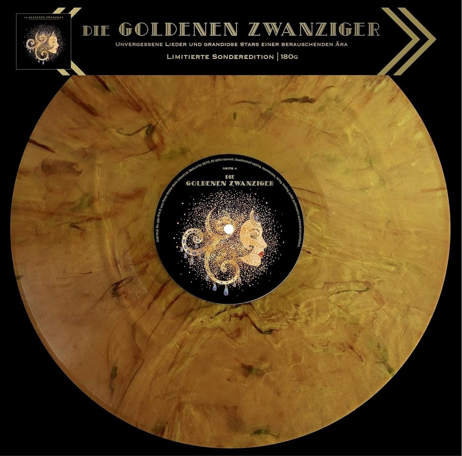 Disco in vinile Various Artists - Die Goldenen Zwanziger (Limited Edition) (Numbered) (Gold Marbled Coloured) (LP)