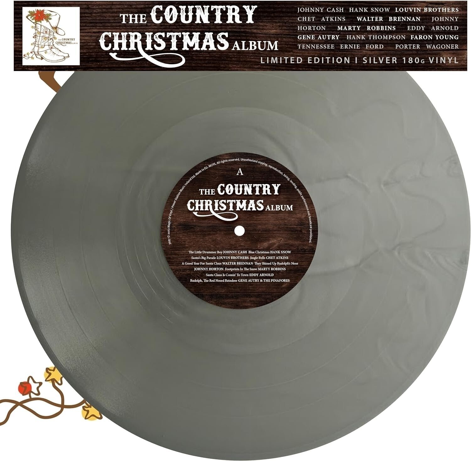 Vinyl Record Various Artists - The Country Christmas Album (Limited Edition) (Numbered) (Silver Coloured) (LP)
