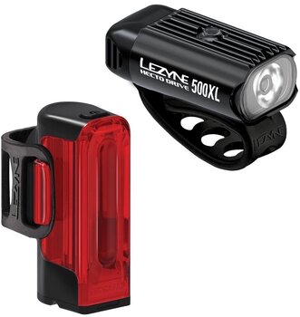 Lámpa szett Lezyne Hecto Drive 500XL/Strip Drive 300+ Pair Black 500 lm-300 lm Elülső-Hátulsó Lámpa szett - 1