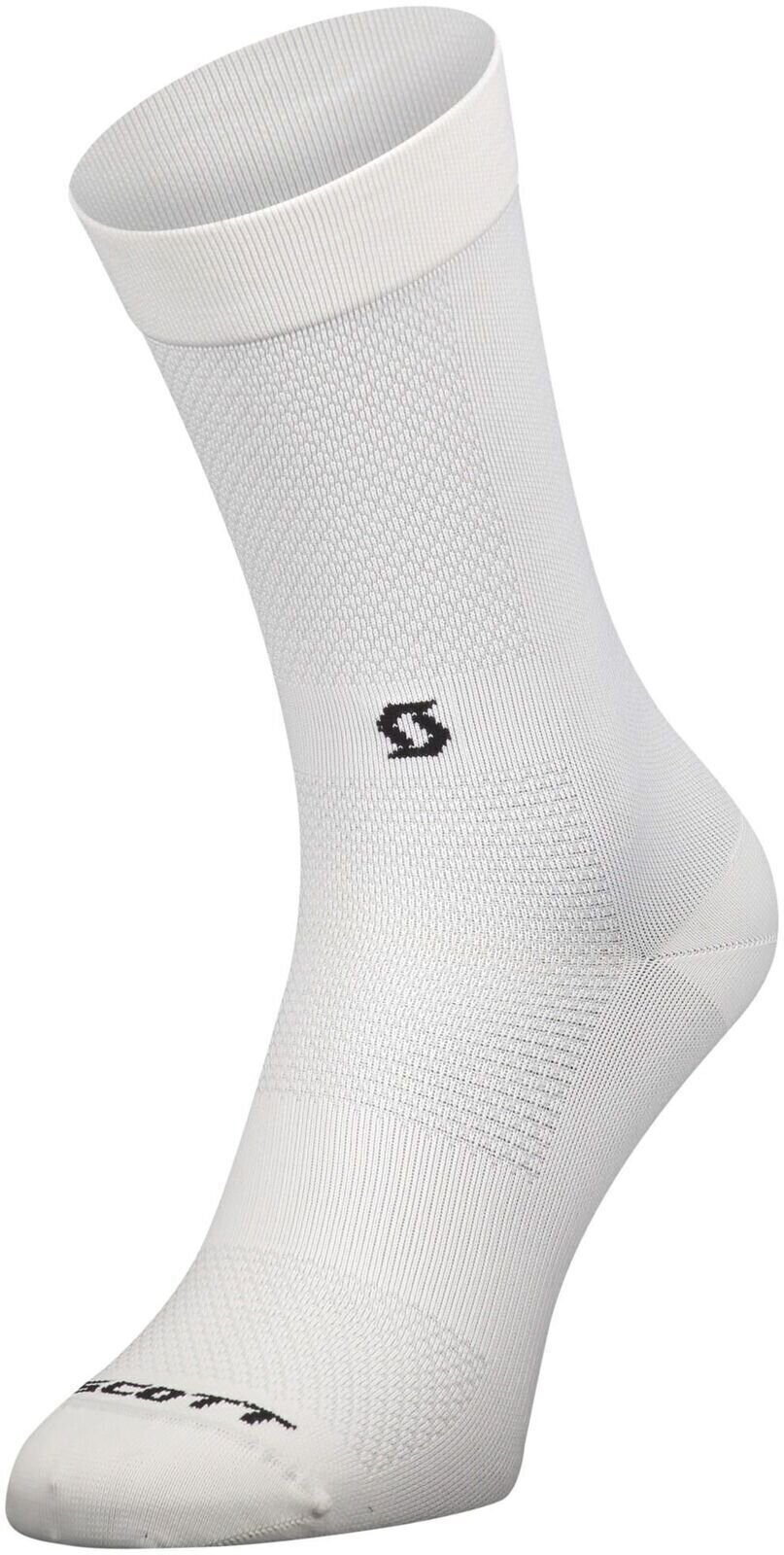 Чорапи за колоездене Scott Performance No Shortcuts Crew Socks White/Black 45-47 Чорапи за колоездене