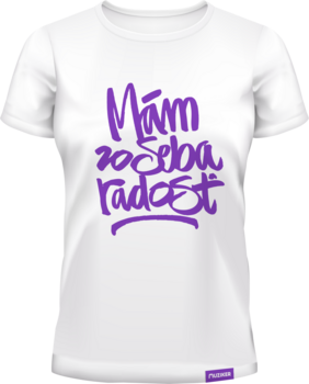 T-Shirt Muziker T-Shirt T-Shirt Classic Radosť Woman Damen White 2XL - 1