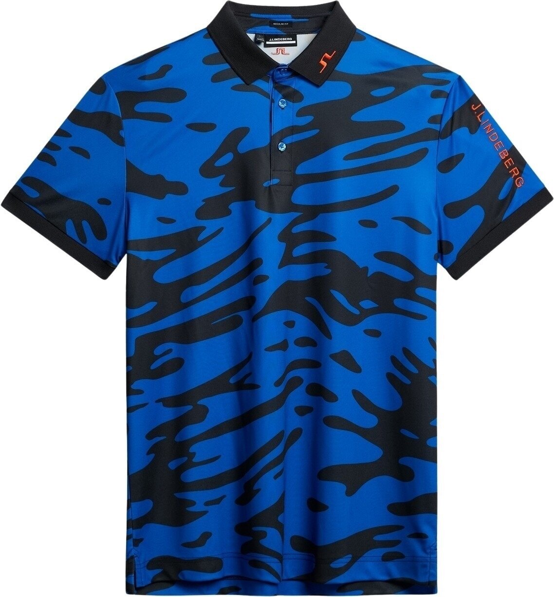Camiseta polo J.Lindeberg Tour Tech Reg Fit Print Mens Polo Neptune Nautical Blue 2XL Camiseta polo