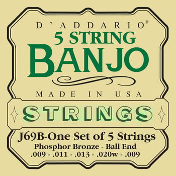 Struny pro banjo D'Addario J69-B Bluegrass Phosphor Bronze 5-Strings Ball End - 1