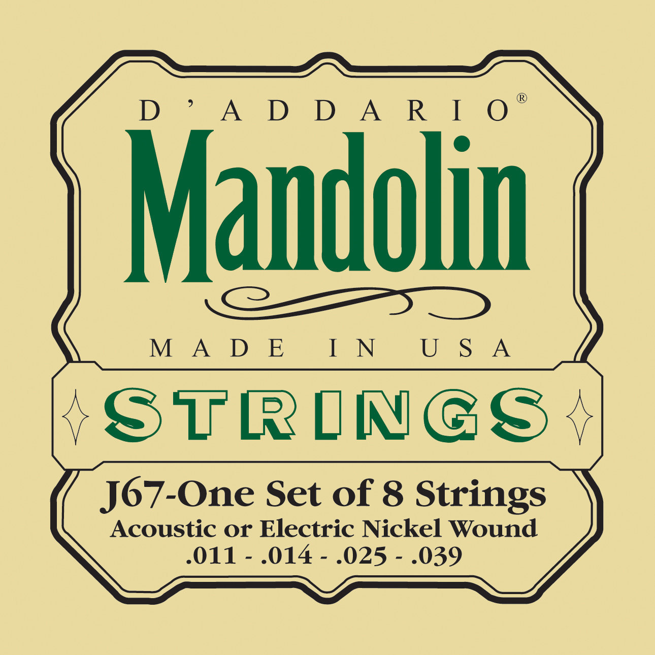 Snaren voor mandoline D'Addario J67 Mandolin Strings