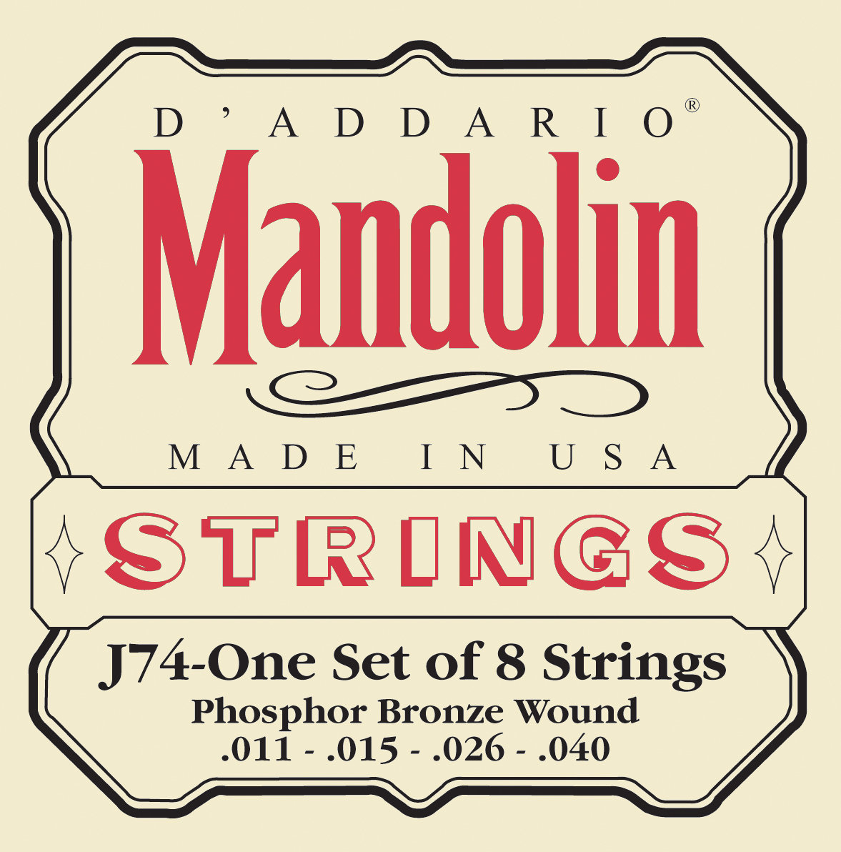 Mandoliinin kielet D'Addario J74 Mandolin Strings