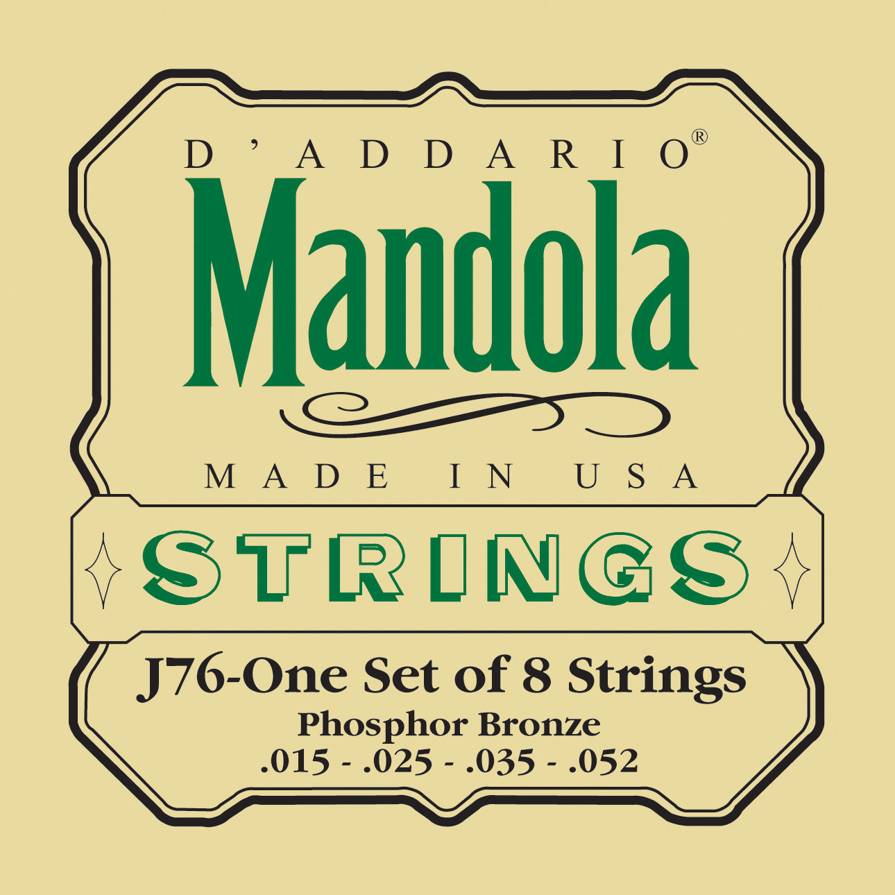 Cordes de mandolines D'Addario J76 Mandolin Strings