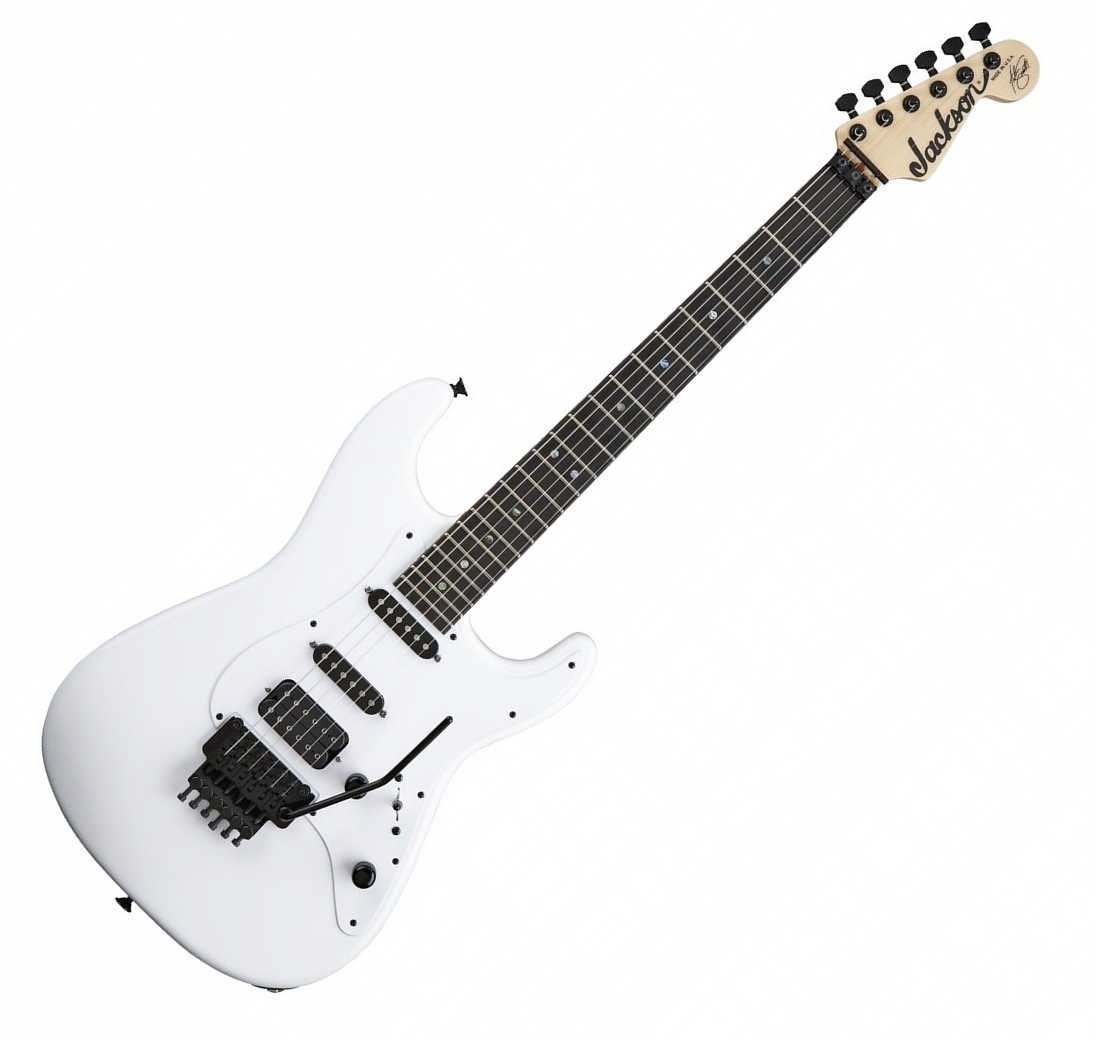 Elektrische gitaar Jackson Adrian Smith Signature San Dimas Snow White with White Pickguard