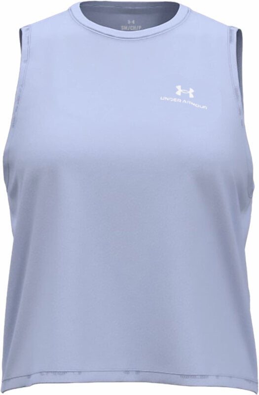 Fitness shirt Under Armour Women's Rush Energy Crop Tank Celeste/White M Fitness shirt