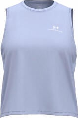Fitness T-Shirt Under Armour Women's Rush Energy Crop Tank Celeste/White