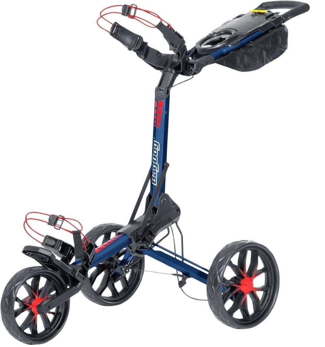Ръчна количка за голф BagBoy Slimfold Navy/Red Ръчна количка за голф