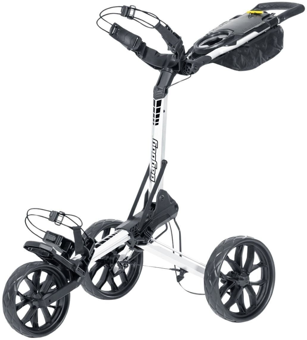 Manuální golfové vozíky BagBoy Slimfold White/Black Manuální golfové vozíky