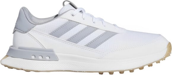 Calçado de golfe júnior Adidas S2G Spikeless 24 Junior Golf Shoes White/Halo Silver/Gum 36 2/3 - 1