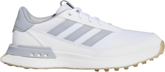 Calçado de golfe júnior Adidas S2G Spikeless 24 Junior Golf Shoes White/Halo Silver/Gum 37 1/3 - 1