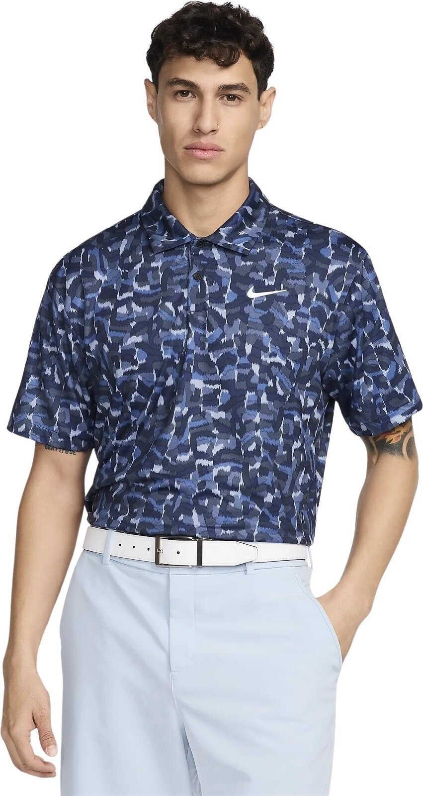 Camiseta polo Nike Dri-Fit Tour Confetti Print Mens Polo Ashen Slate/White L Camiseta polo