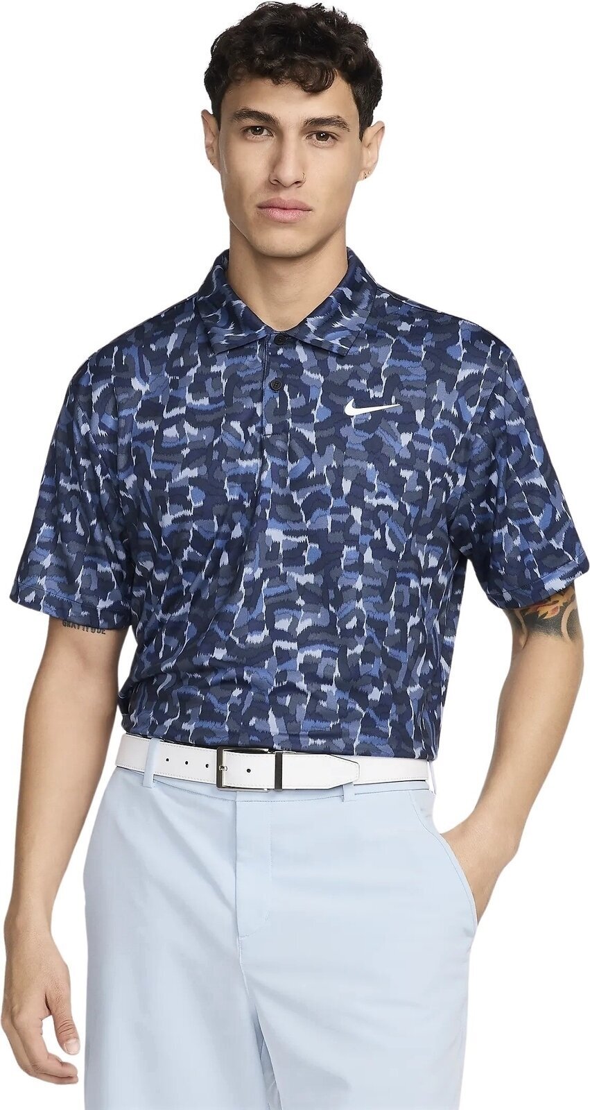 Pikétröja Nike Dri-Fit Tour Confetti Print Mens Polo Ashen Slate/White XL