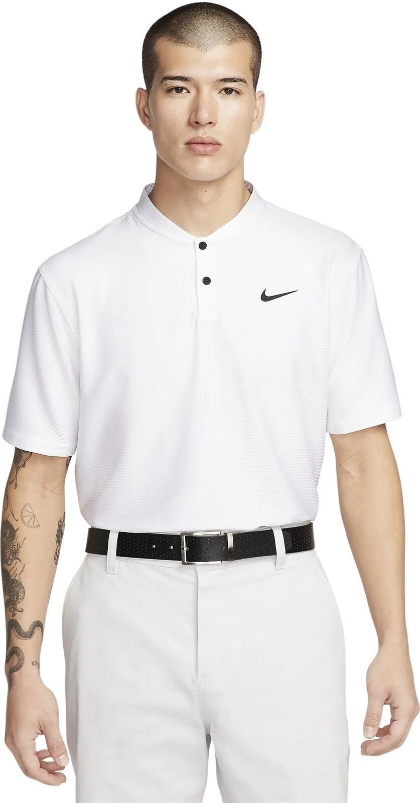 Polo Shirt Nike Dri-Fit Victory Texture Mens Polo White/Black L Polo Shirt
