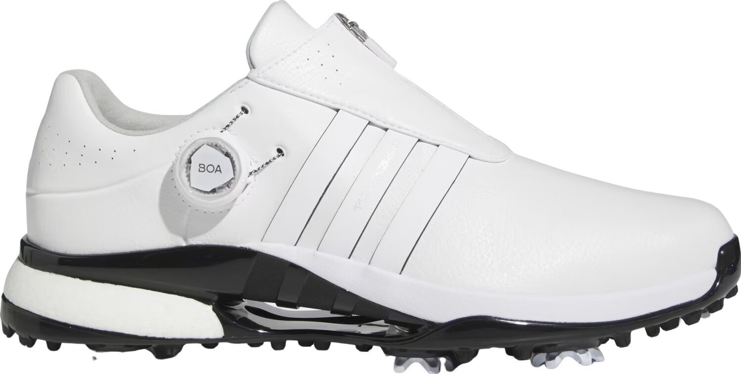 Chaussures de golf pour hommes Adidas Tour360 24 BOA Boost Mens Golf Shoes White/Cloud White/Core Black 42