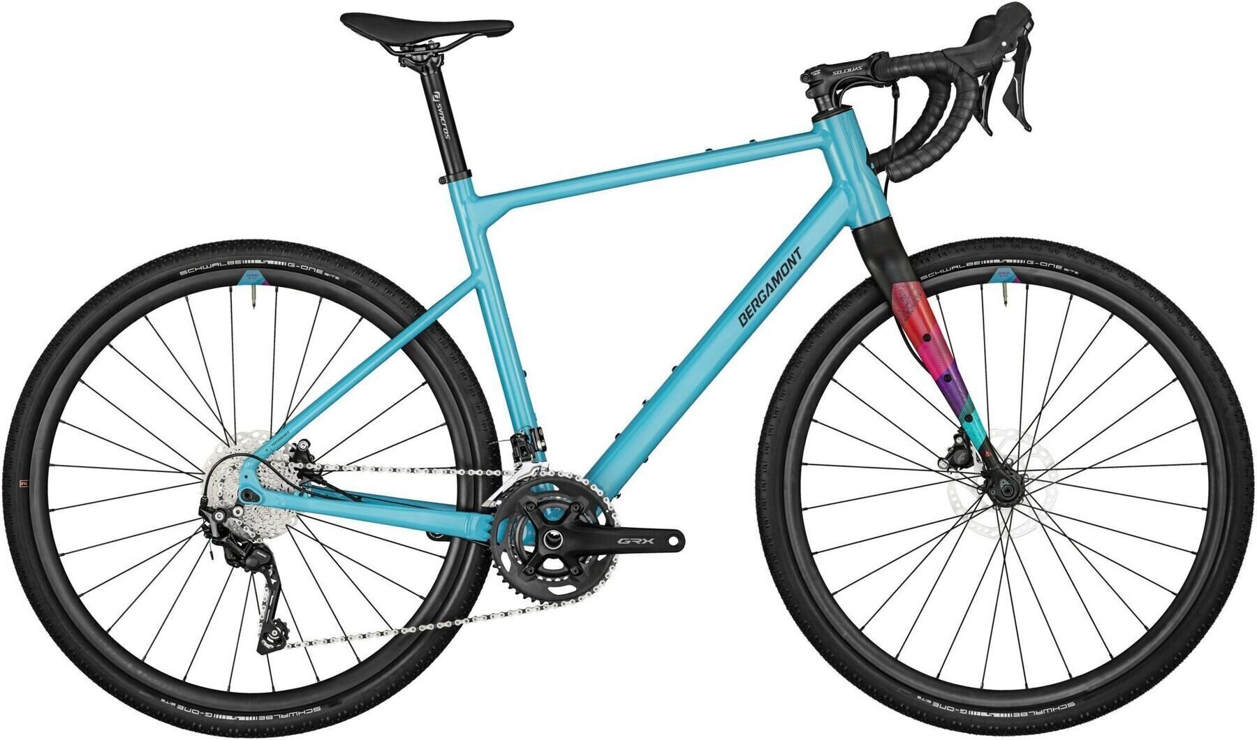 Gravel / Cyclocross-cykel Bergamont Grandurance 6 FMN Shimano GRX FD-RX400 2x10 Shiny Ice Blue 49 Shimano 2023