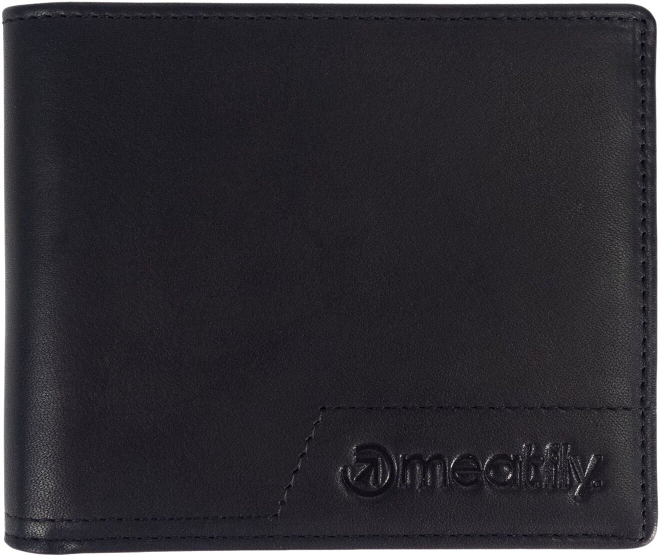 Denarnico, naramna torba Meatfly Eliot Premium Leather Wallet Black Denarnica