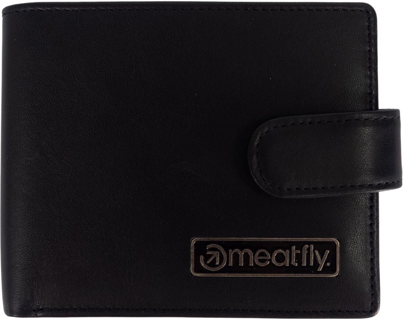 Portemonnee, crossbodytas Meatfly Nathan Premium Leather Wallet Black Portemonnee