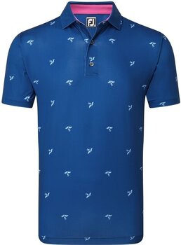 Camiseta polo Footjoy Thistle Print Lisle Deep Blue M - 1