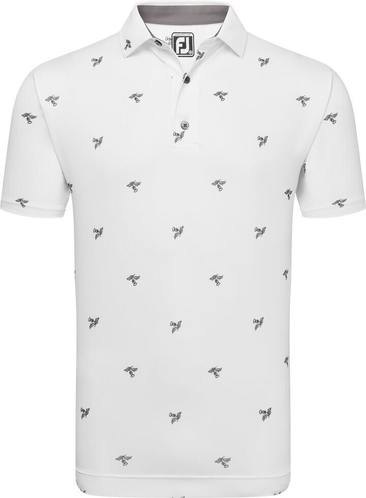 Polo Shirt Footjoy Thistle Print Lisle White XL
