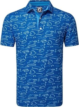 Camiseta polo Footjoy Golf Course Doodle Deep Blue L - 1