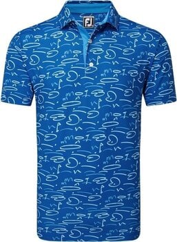 Polo-Shirt Footjoy Golf Course Doodle Deep Blue XL - 1